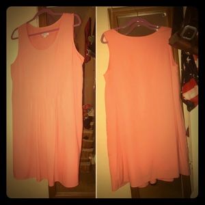 Boho Minimalist Peachy Flow Dress w/Defining Darts